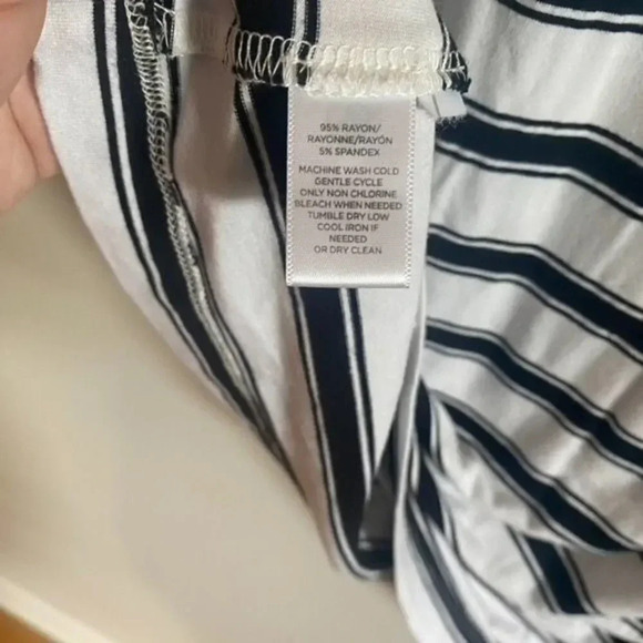 Loft Black and White Striped Square Neck Dress - Picture 11 of 13